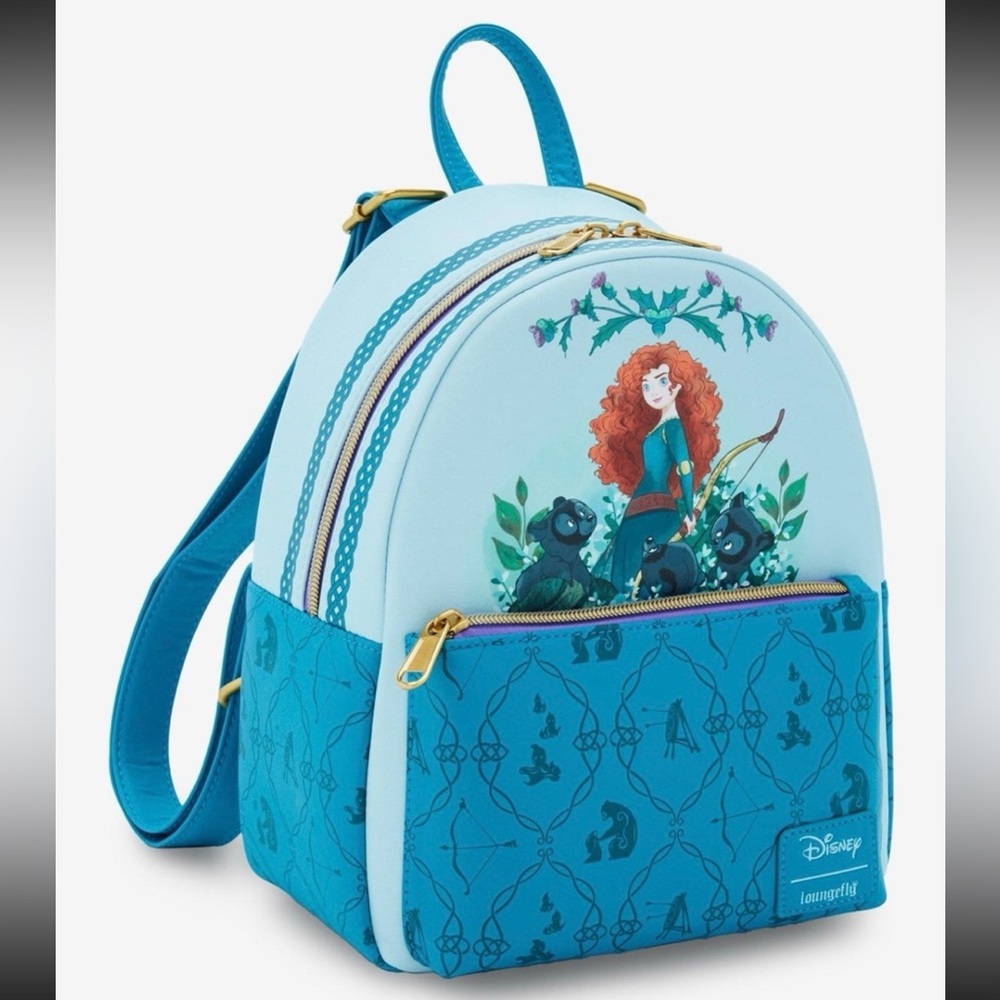Loungefly Merida Blue and Teal Disney Backpack - Picture 2 of 4